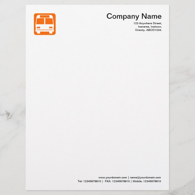 Bus Symbol - Orange Letterhead (Front)