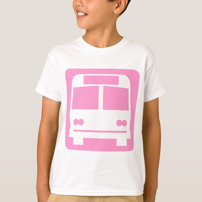 Bus symbol - Pink T-Shirt (Front)