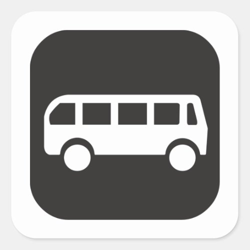 Bus Symbol Square Sticker