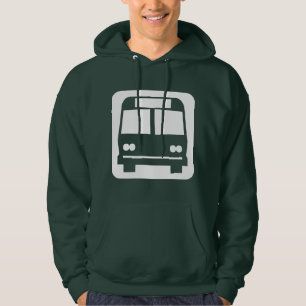 Bus symbol - White on Dark Hoodie