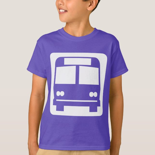 Bus symbol - White on Dark T-Shirt (Front)