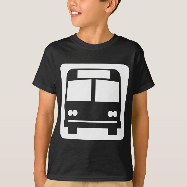 Bus symbol - White on Dark T-Shirt (Front)