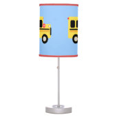 Bus Town Blue/Red Nursery Room Lamp (Front)