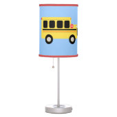 Bus Town Blue/Red Nursery Room Lamp (Right)