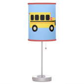 Bus Town Blue/Red Nursery Room Lamp (Left)