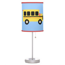 Bus Town Blue/Red Nursery Room Lamp