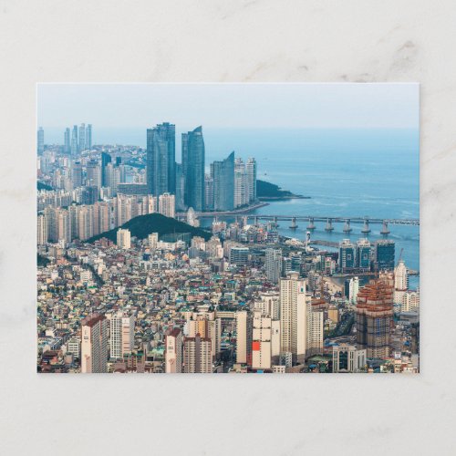 Busan city Skyline Yeongnam province South Korea Postcard