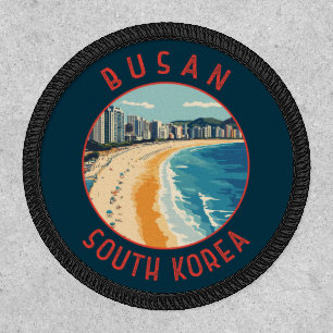 Busan Haeundae Beach Retro Distressed Circle Patch