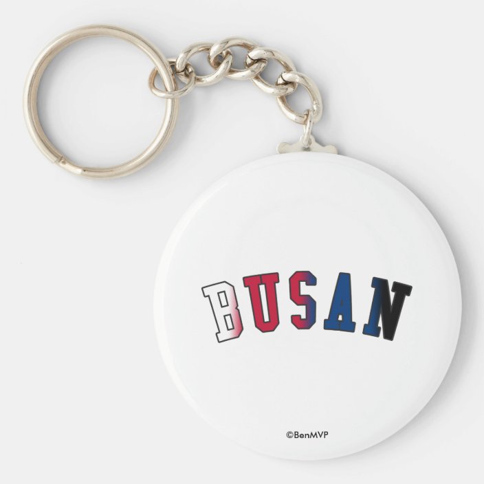 Busan in South Korea National Flag Colors Key Chain
