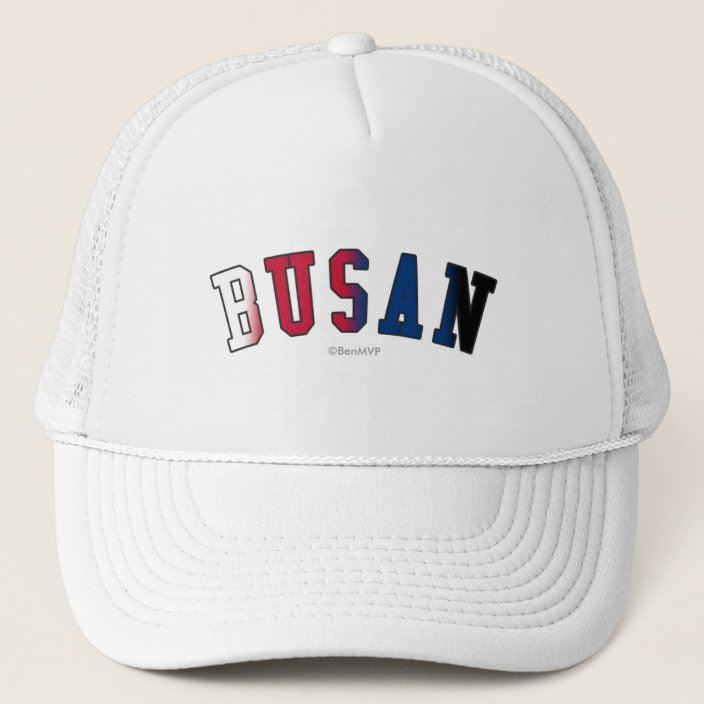 Busan in South Korea National Flag Colors Trucker Hat