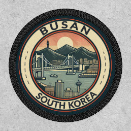 Busan South Korea Bridge Travel Art Badge