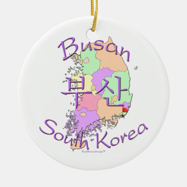 Busan South Korea Ceramic Ornament (Front)