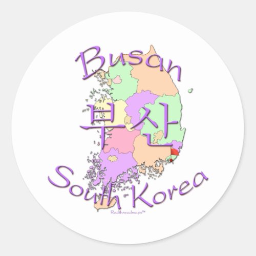 Busan South Korea Classic Round Sticker