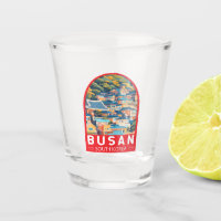 Busan South Korea Travel Art Emblem