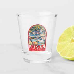 Busan South Korea Travel Art Emblem Shot Glass