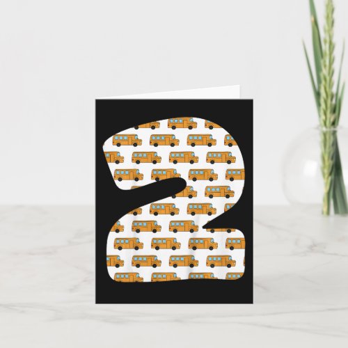 Buses School Bus Birthday 2 Toddler Boy  Card