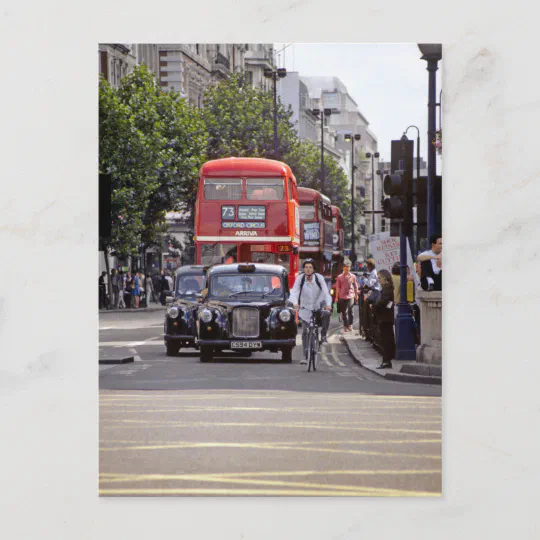 Shipley verlangen bestellen Buses, Taxis on Oxford Street, London 1998 Postcard | Zazzle.com