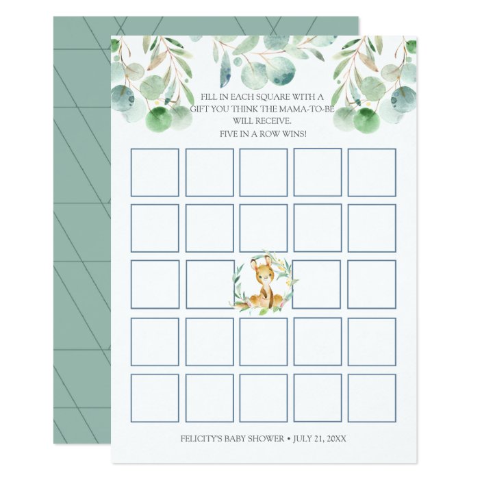 Bush Baby Kangaroo Baby Shower Bingo Game Card | Zazzle.com