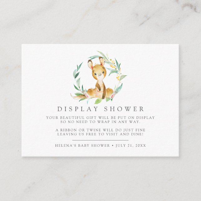 Bush Baby Kangaroo Baby Shower Gift Display Enclosure Card (Front)
