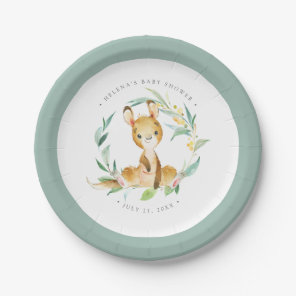 Bush Baby Kangaroo Baby Shower Paper Plate