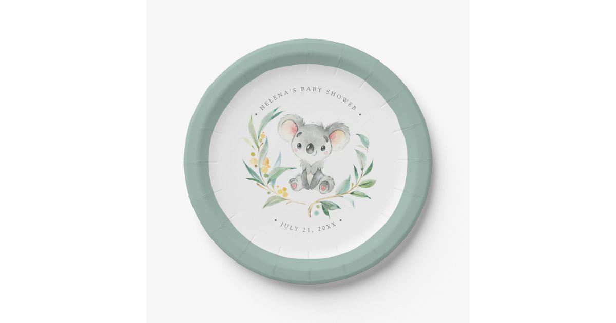 Bush Baby Koala Baby Shower Paper Plate Zazzle Com Bush Baby Koala Baby Shower Paper Plate Zazzle Com