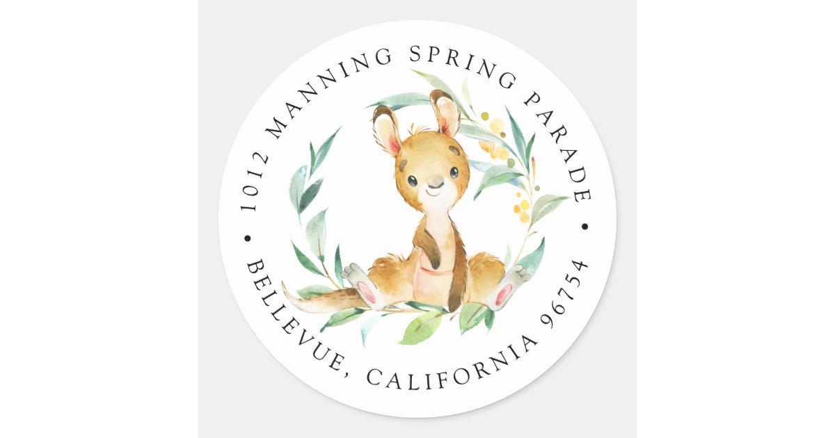 Bush Baby Koala Return Address Classic Round Sticker Zazzle