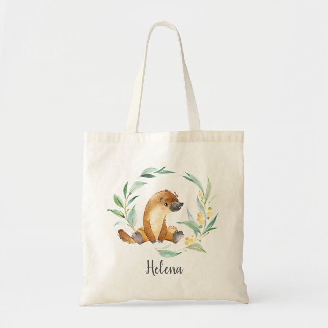 Bush Baby Platypus Personalized Tote Bag (Front)