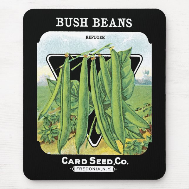 Bush Beans Seed Packet Label Mouse Pad (Front)