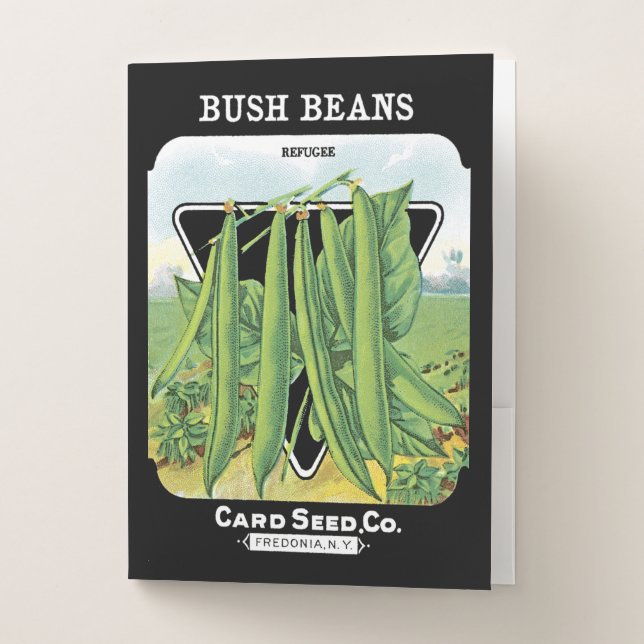 Bush Beans Seed Packet Label Pocket Folder (Front)