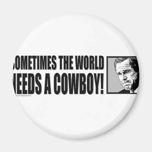 BUSH--COWBOY-White Magnet (Front)