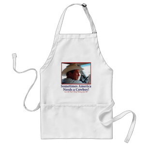 BUSH-HAT.-white-Cowboy-eps Adult Apron