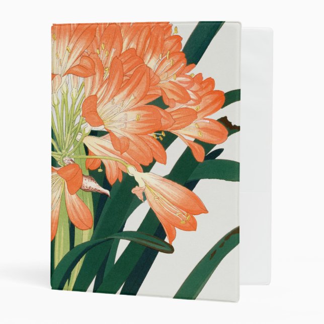 Bush Lilly (Clivia Miniata Ukiyo-e) Mini Binder (Front/Inside)
