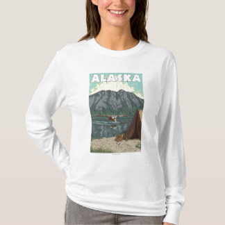Bush Plane and Fishing Vintage Travel Poster T-Shirt