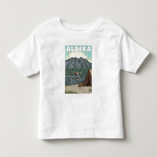 Bush Plane and Fishing Vintage Travel Poster Toddler T-shirt