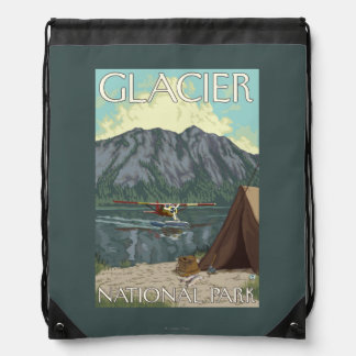 Bush Plane & Fishing - Glacier National Park, MT Drawstring Bag