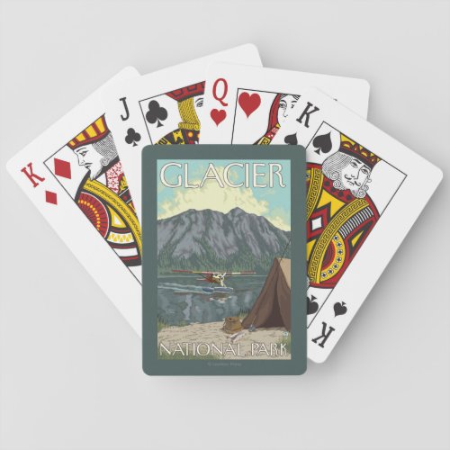Bush Plane  Fishing _ Glacier National Park MT Poker Cards