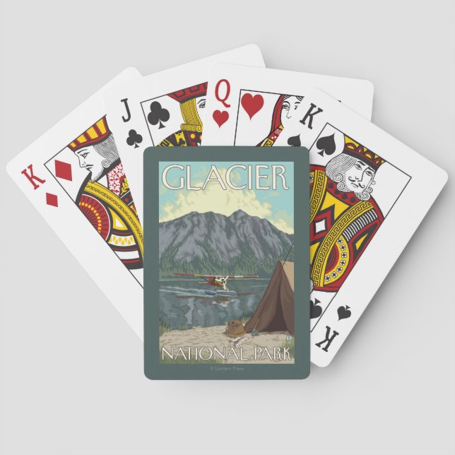 Bush Plane & Fishing - Glacier National Park, MT Poker Cards (Back)