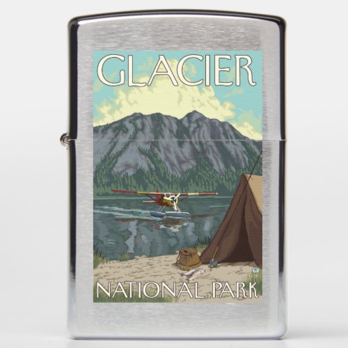 Bush Plane  Fishing _ Glacier National Park MT Zippo Lighter