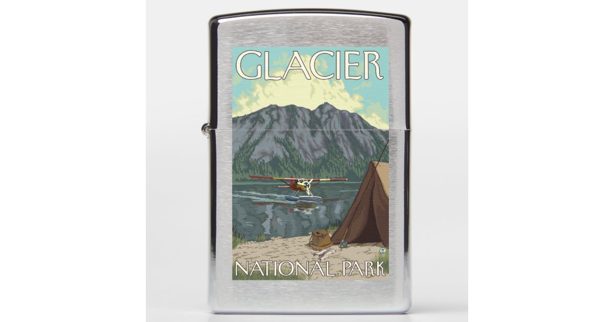 Bush Plane & Fishing - Glacier National Park, MT Zippo Lighter