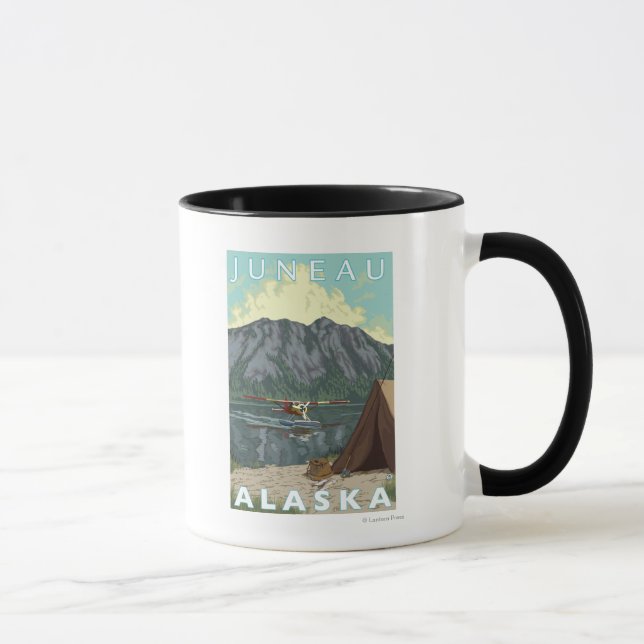 Bush Plane & Fishing - Juneau, Alaska Mug (Right)