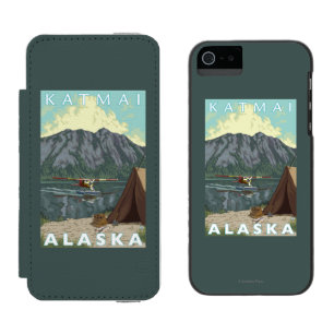 Bush Plane & Fishing - Katmai, Alaska Wallet Case For iPhone SE/5/5s