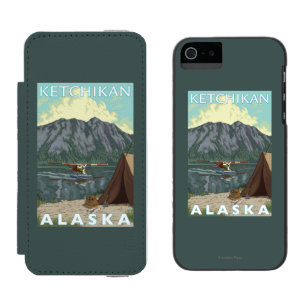 Bush Plane & Fishing - Ketchikan, Alaska Wallet Case For iPhone SE/5/5s