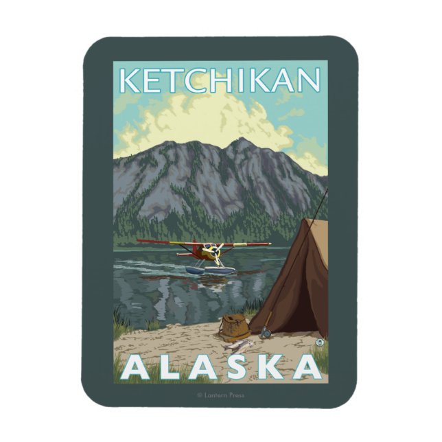 Bush Plane & Fishing - Ketchikan, Alaska Magnet (Vertical)