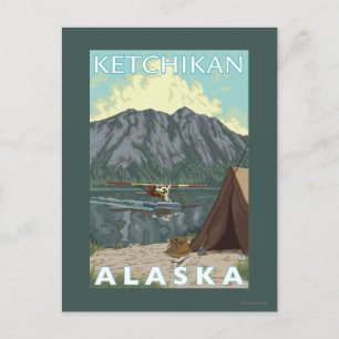 Bush Plane & Fishing - Ketchikan, Alaska Postcard