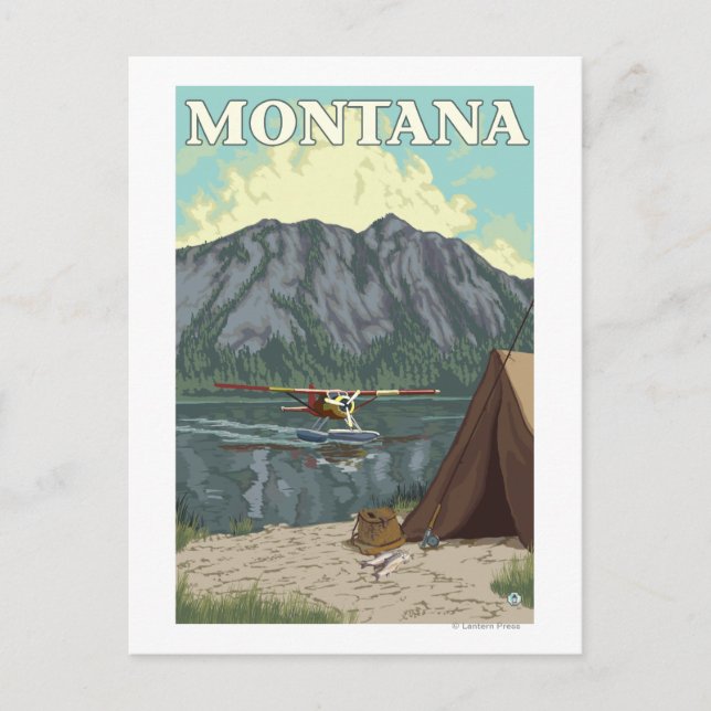 Bush Plane & Fishing - Montana Postcard (Front)