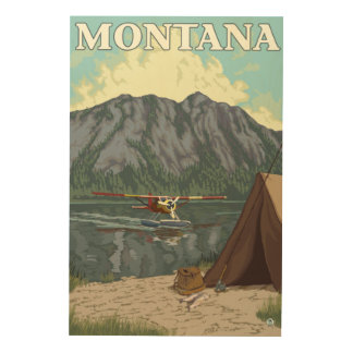 Bush Plane & Fishing - Montana Wood Wall Art