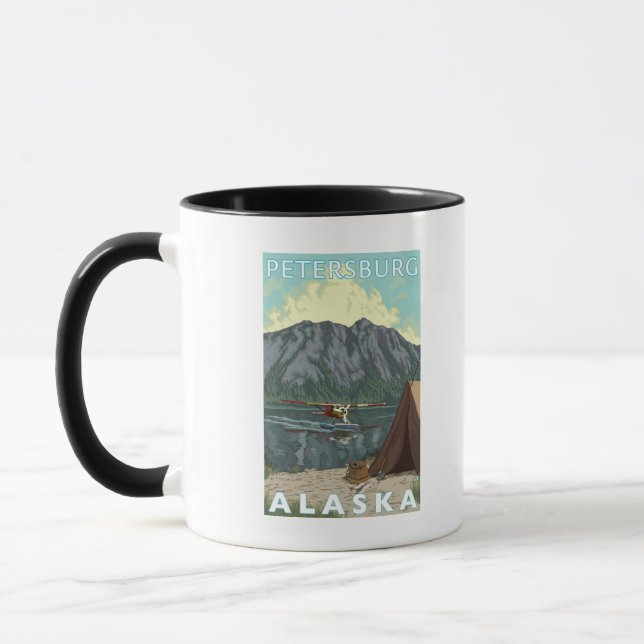 Bush Plane & Fishing - Petersburg, Alaska Mug (Left)