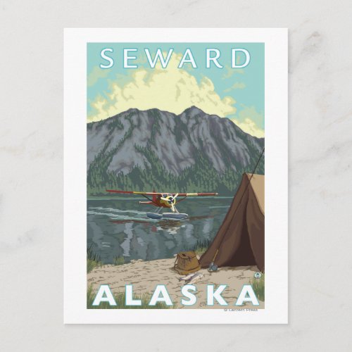 Bush Plane  Fishing _ Seward Alaska Postcard