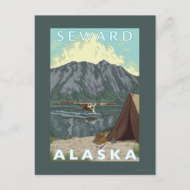 Bush Plane & Fishing - Seward, Alaska Postcard (Front)