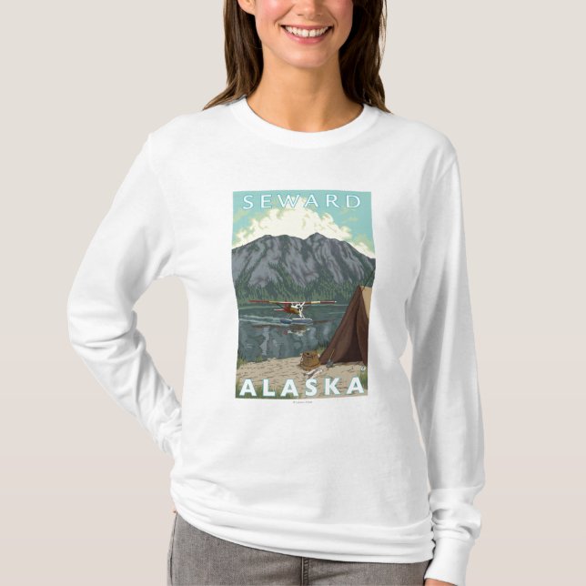 Bush Plane & Fishing - Seward, Alaska T-Shirt (Front)